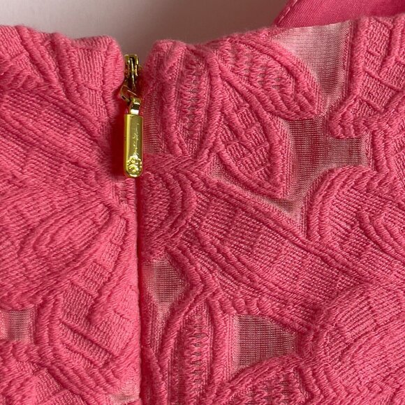 Trina Turk Womens Floral Lace Sleeveless Pleated Dress Size 10 Pink Zip Back - Picture 5 of 11